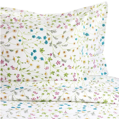 400TC 100% Cotton Wildflower Duvet Set - Floral Bedding