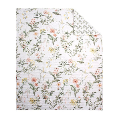 Viviana Quilted Cotton Coastal Floral Throw Blanket - Quahog Bay Bedding
