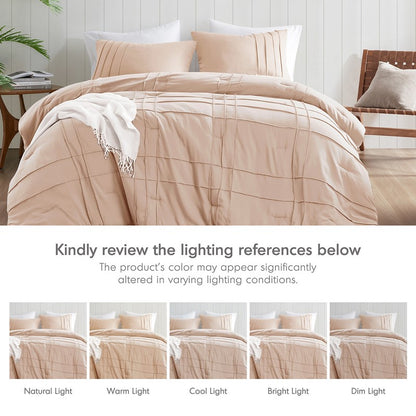 Walker Soft Washed Pleated Comforter Set - Blush