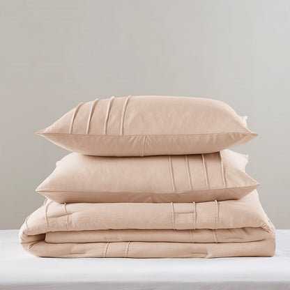 Walker Soft Washed Pleated Comforter Set - Blush