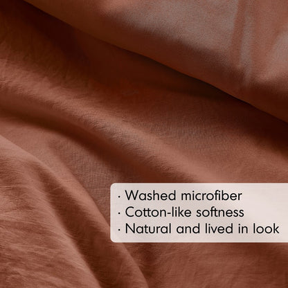 Walker Soft Washed Pleated Comforter Set - Clay