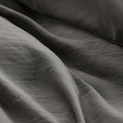 Walker Soft Washed Pleated Comforter Set - Grey