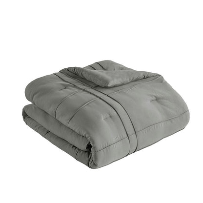 Walker Soft Washed Pleated Comforter Set - Grey