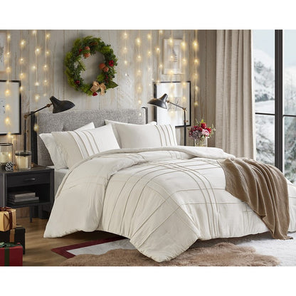 Walker Soft Washed Pleated Comforter Set - Neutral