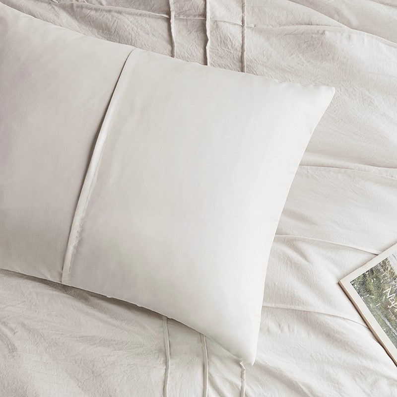 Walker Soft Washed Pleated Comforter Set - Neutral
