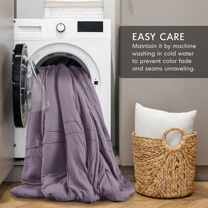 Walker Soft Washed Pleated Comforter Set - Purple