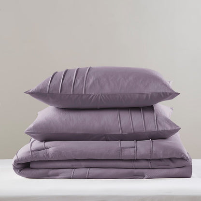 Walker Soft Washed Pleated Comforter Set - Purple