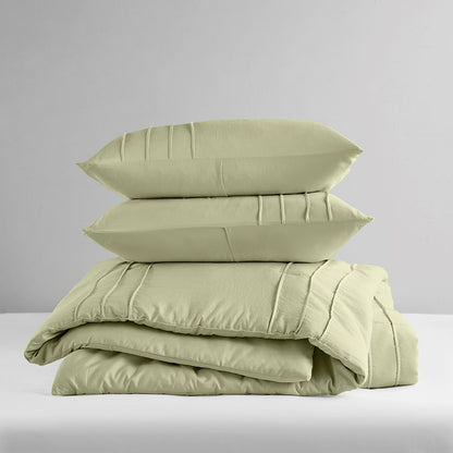 Walker Soft Washed Pleated Comforter Set - Sage
