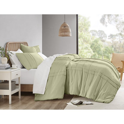 Walker Soft Washed Pleated Comforter Set - Sage