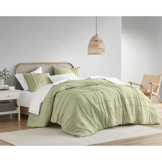 Walker Soft Washed Pleated Comforter Set - Sage