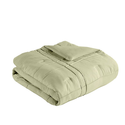 Walker Soft Washed Pleated Comforter Set - Sage