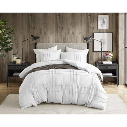 Walker Soft Washed Pleated Comforter Set - White