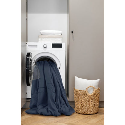 Walker Soft Washed Pleated Comforter Set - Navy Blue - Nautical Comforter Set