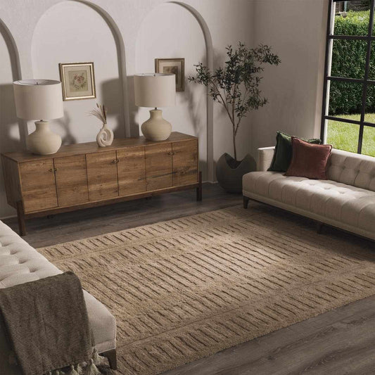 Washable Handmade Wool Rug - Brown - Quahog Bay Bedding