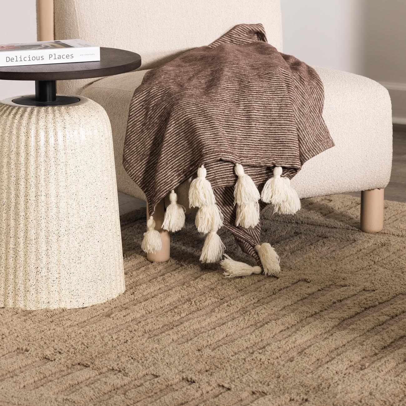 Washable Handmade Wool Rug - Brown - Quahog Bay Bedding