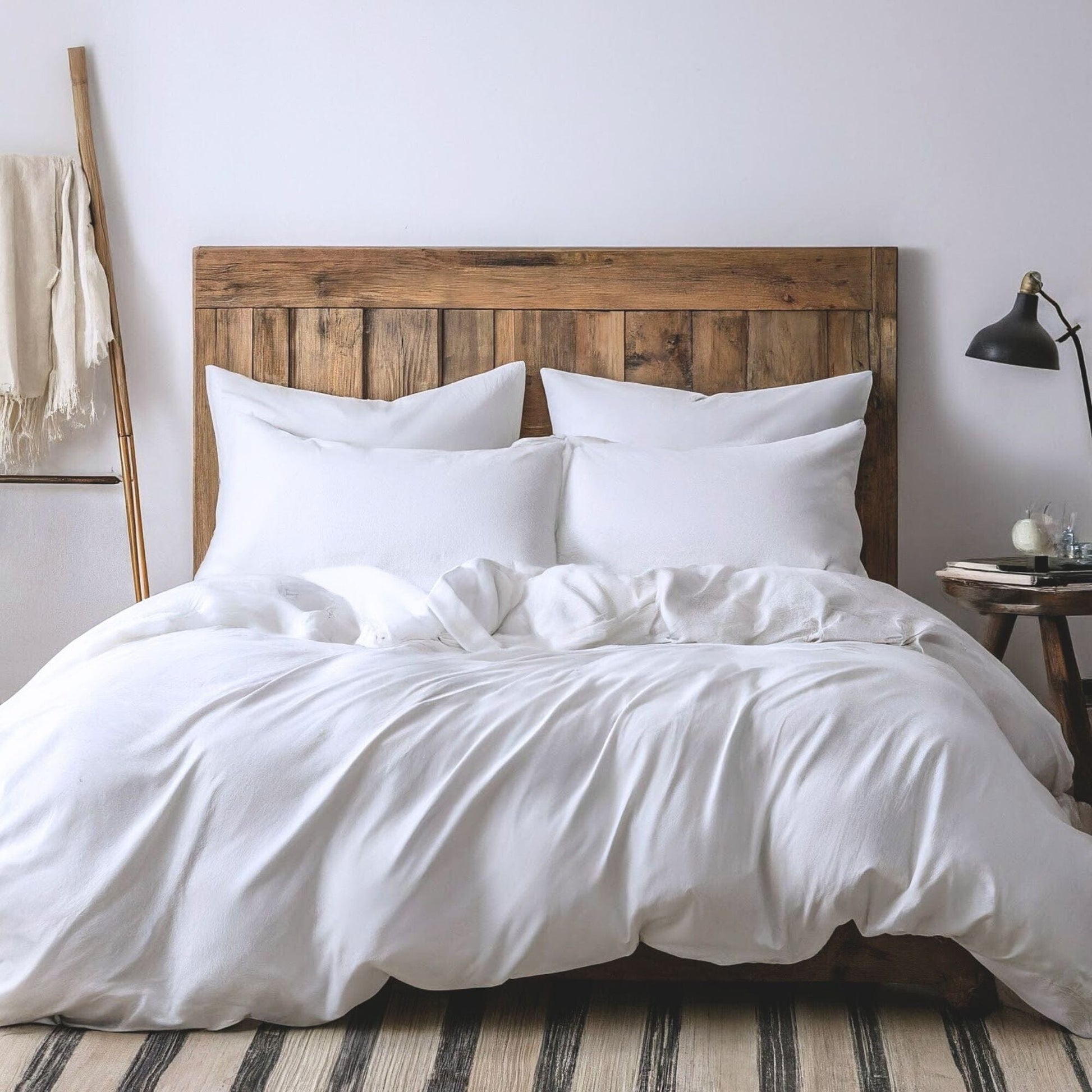 Tache Cloud White Duvet Cover with Zipper Closure Super Soft Warm Wrinkle Free in a farmhouse bedroom