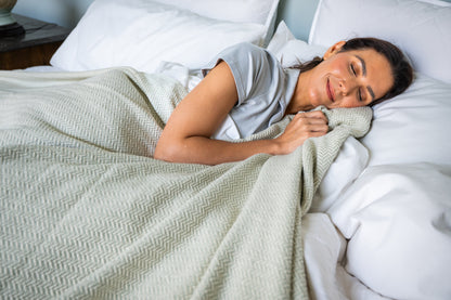 Cotton Herringbone Weave Cotton Blanket - American Made With USA Grown Cotton