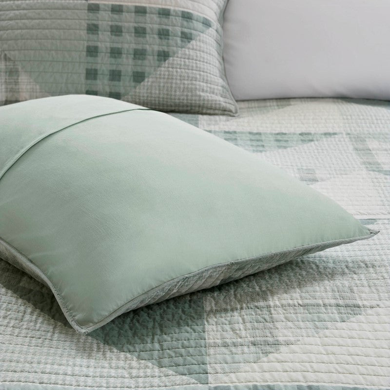 Woolrich Olsen Oversized Coastal Quilt Set - 3PC | 100% Cotton | Green