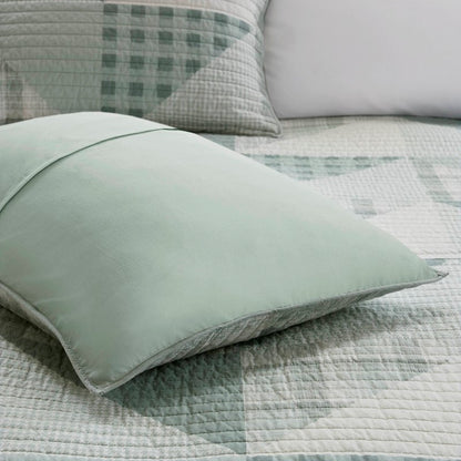 Woolrich Olsen Oversized Coastal Quilt Set - 3PC | 100% Cotton | Green
