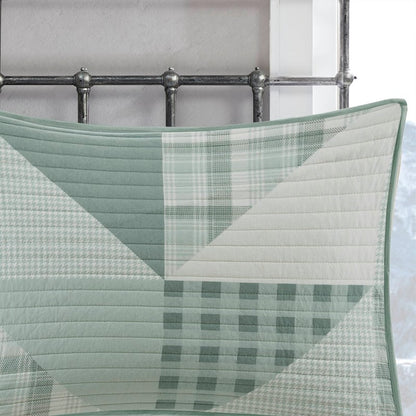 Woolrich Olsen Oversized Coastal Quilt Set - 3PC | 100% Cotton | Green