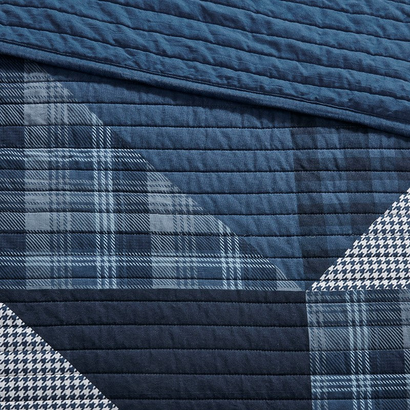 Woolrich Olsen Oversized Nautical Quilt Set - 3PC | 100% Cotton | Blue