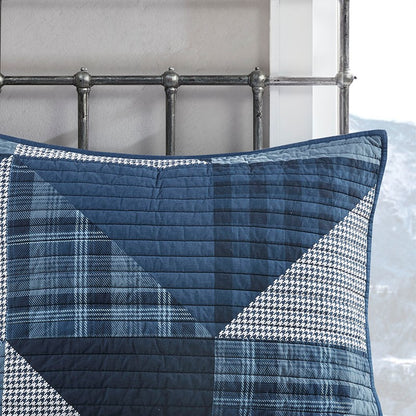 Woolrich Olsen Oversized Nautical Quilt Set - 3PC | 100% Cotton | Blue