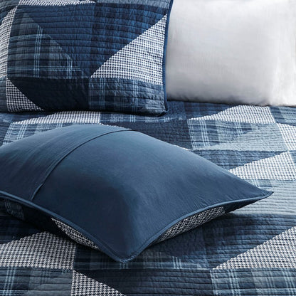 Woolrich Olsen Oversized Nautical Quilt Set - 3PC | 100% Cotton | Blue
