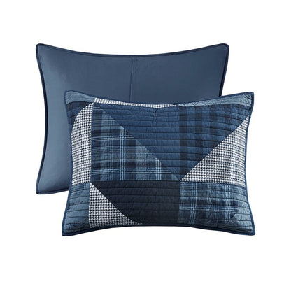 Woolrich Olsen Oversized Nautical Quilt Set - 3PC | 100% Cotton | Blue
