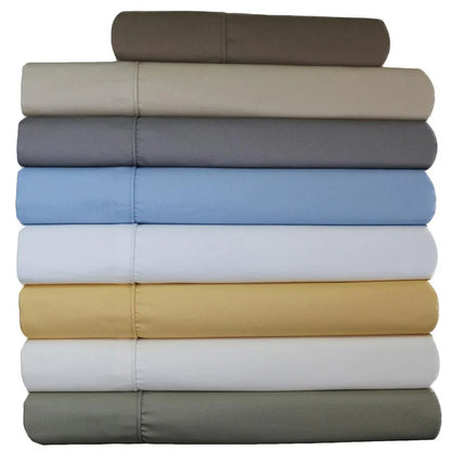 Flex Top King Sheet Set 650TC Cotton Blend Wrinkle Free - Fitted Sheet With Wings