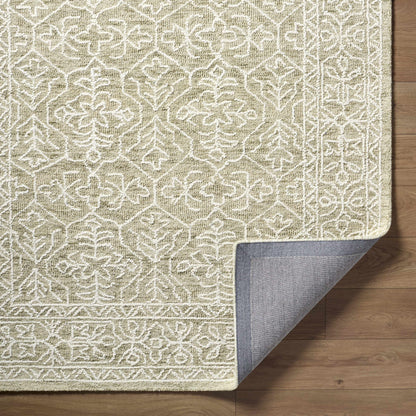 Yadid Green Wool Area Rug