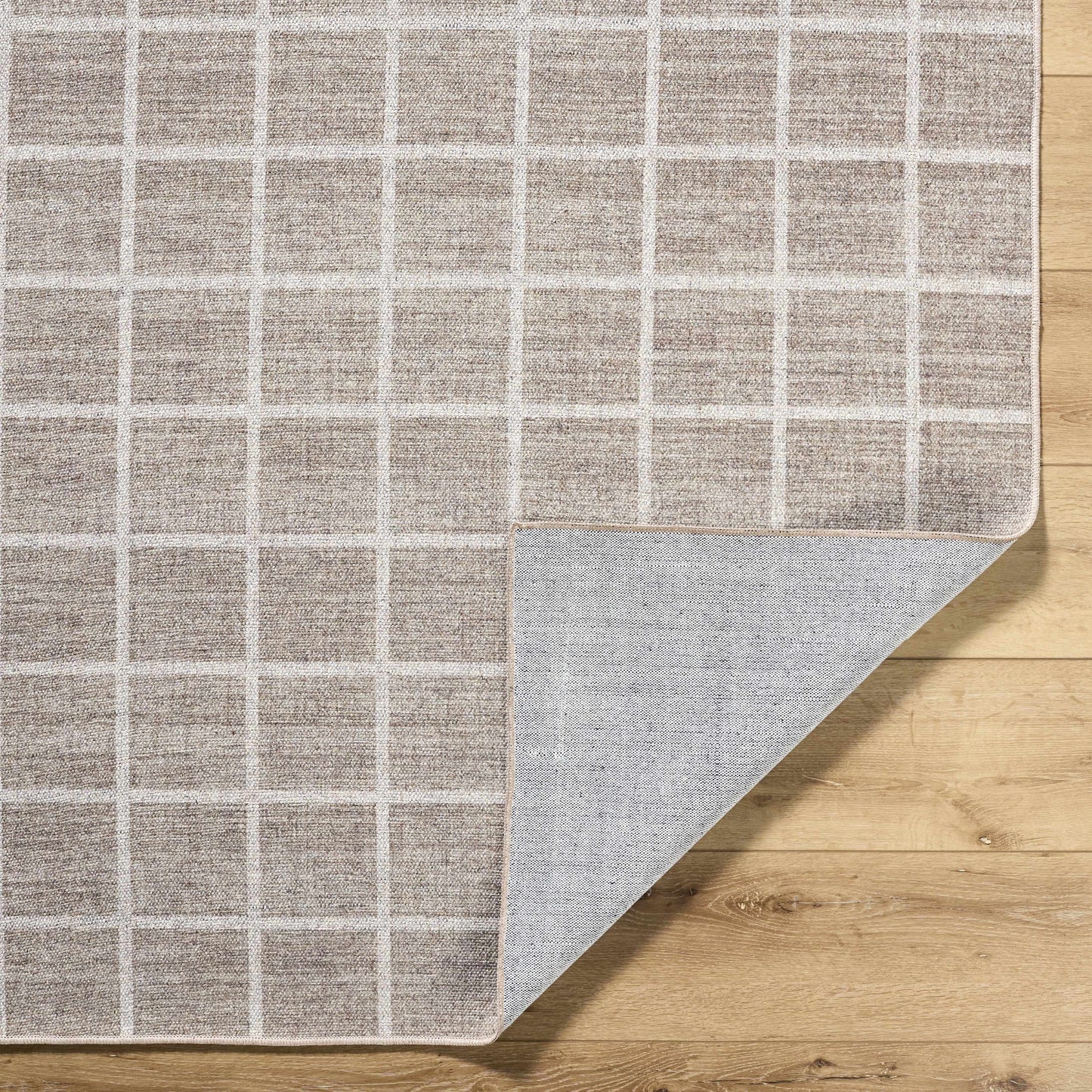 Anicet Checkered Washable Wool Area Rug