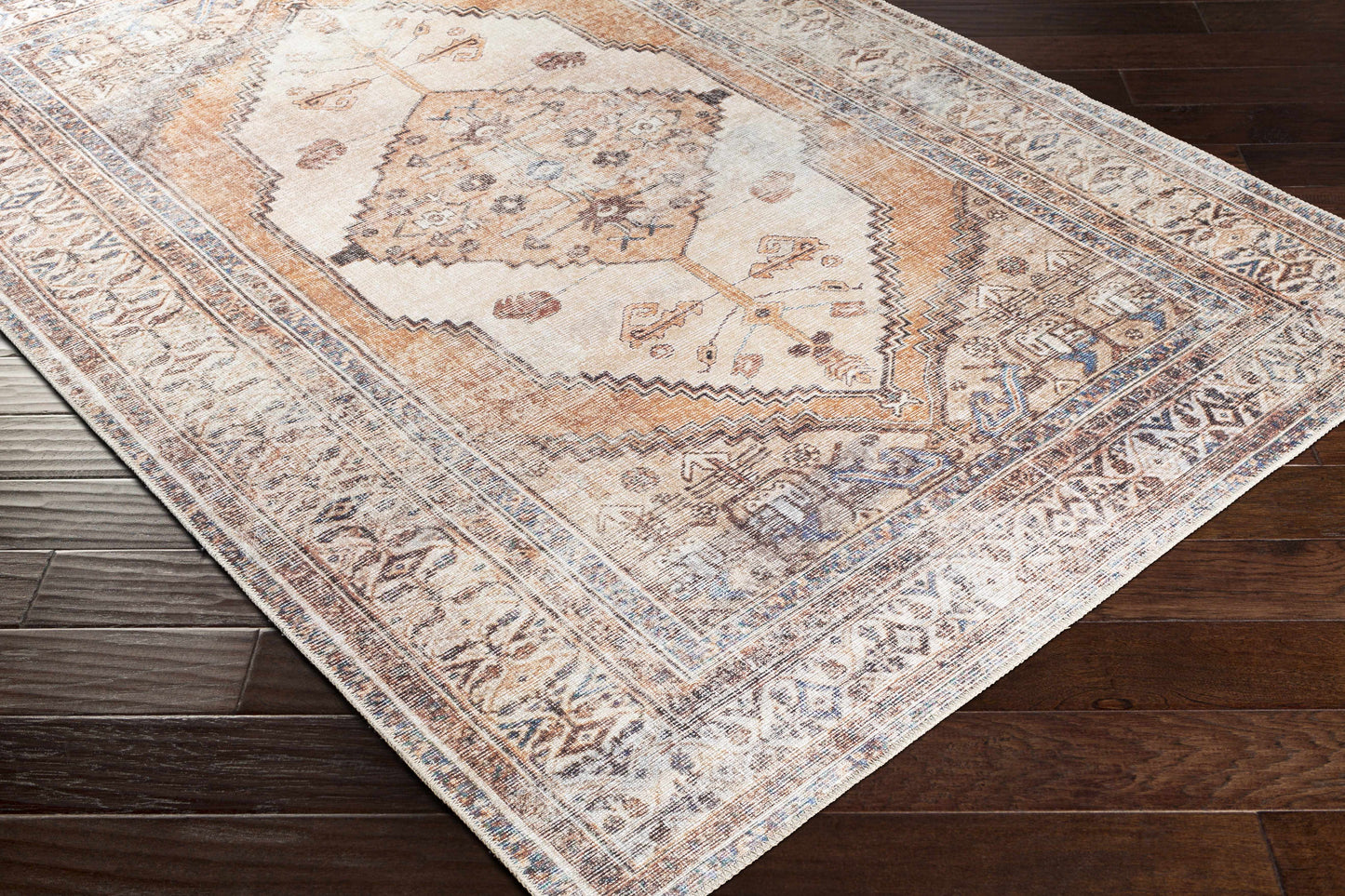 Arncliffe Vintage Flat Pile Washable Rug