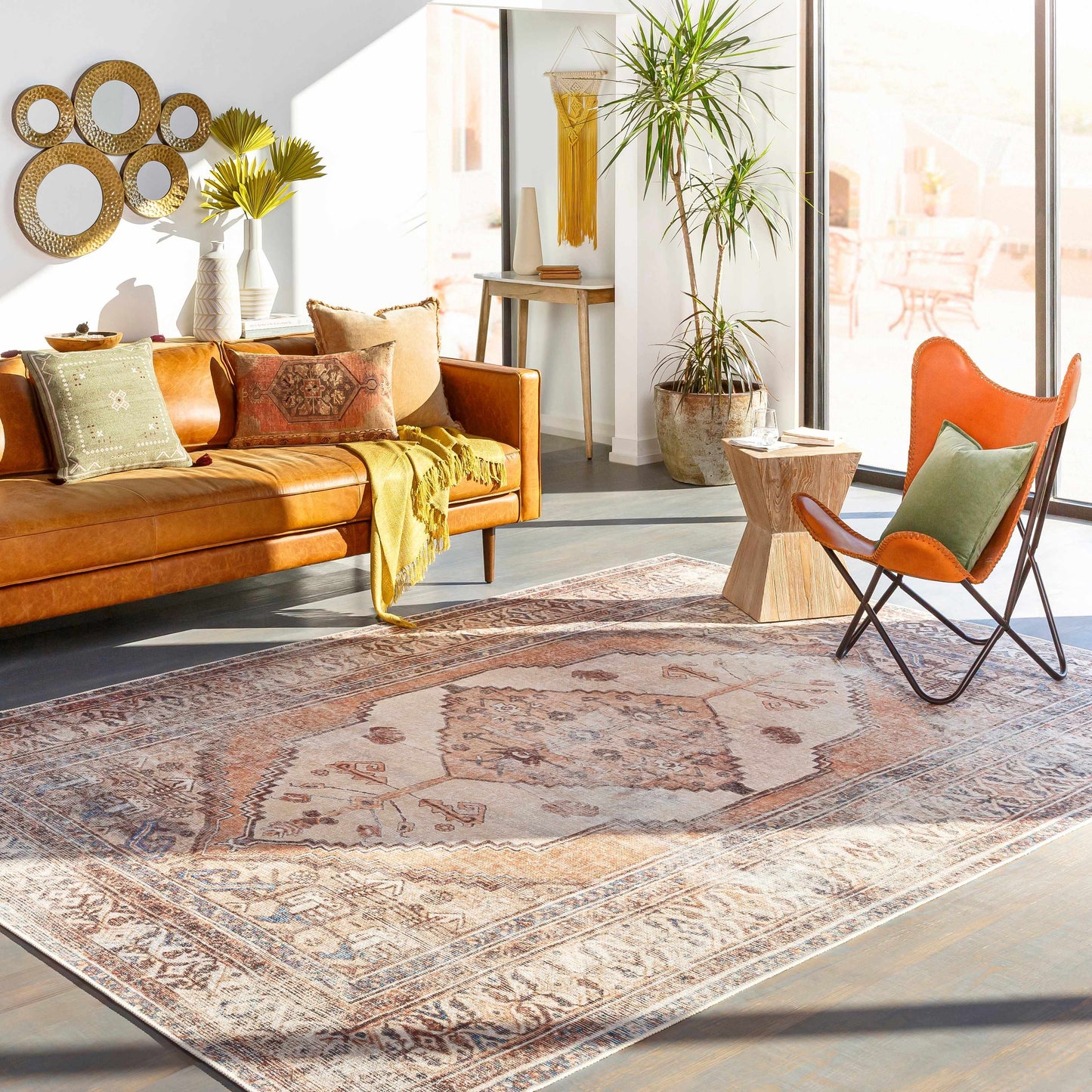 Arncliffe Vintage Flat Pile Washable Rug