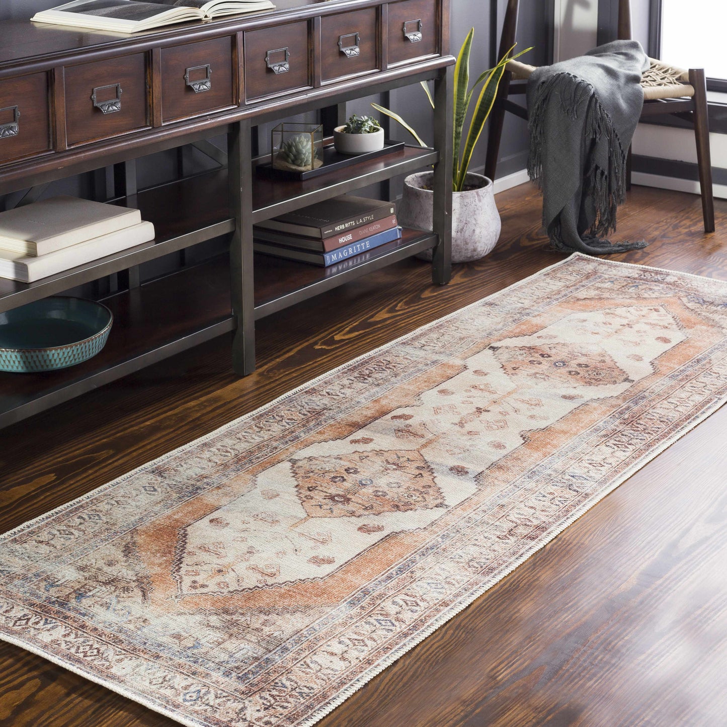 Arncliffe Vintage Flat Pile Washable Rug