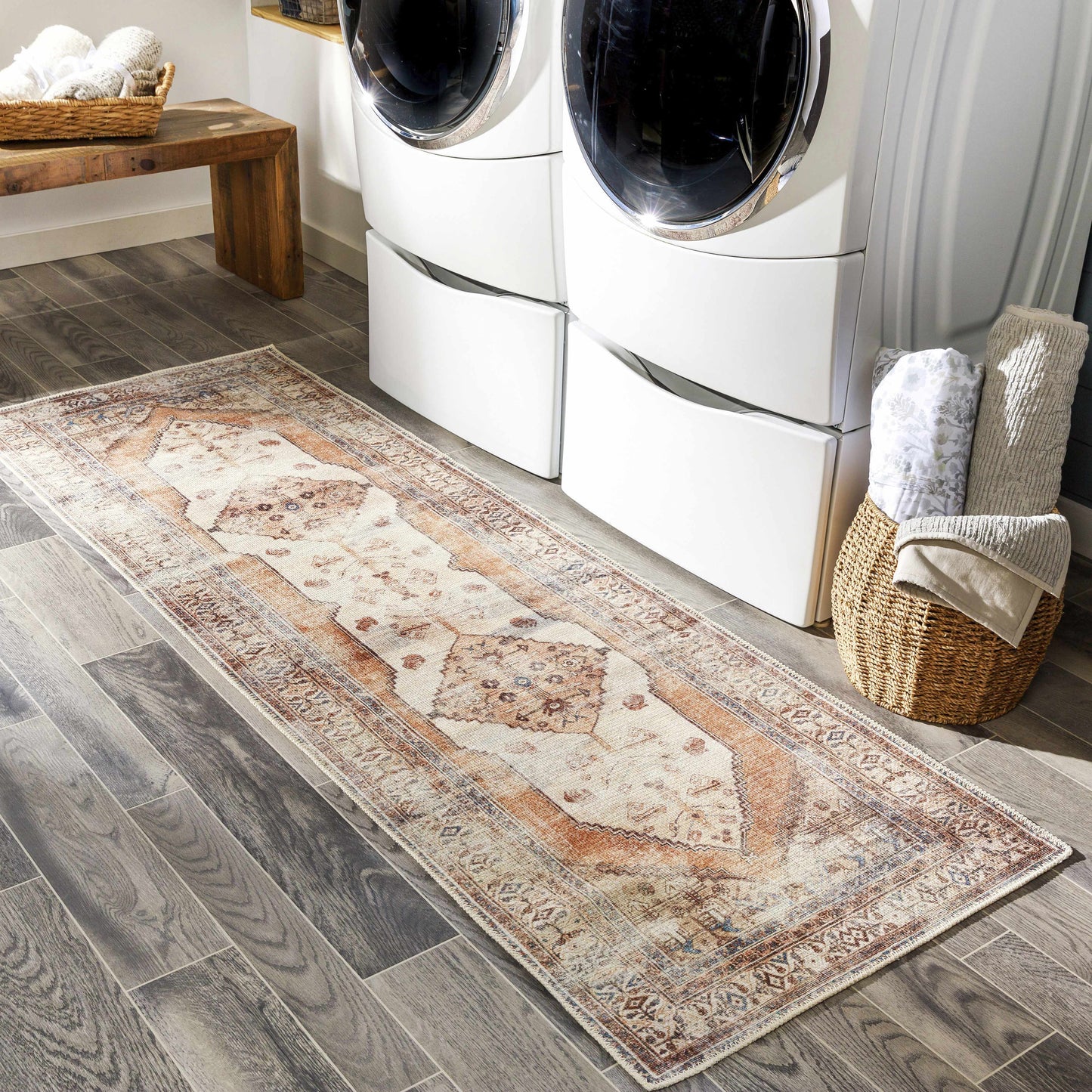 Arncliffe Vintage Flat Pile Washable Rug