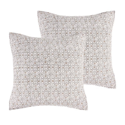 Adare Euro Sham Set of 2 - Coastal Euro Shams - Cocoa - Quahog Bay Bedding