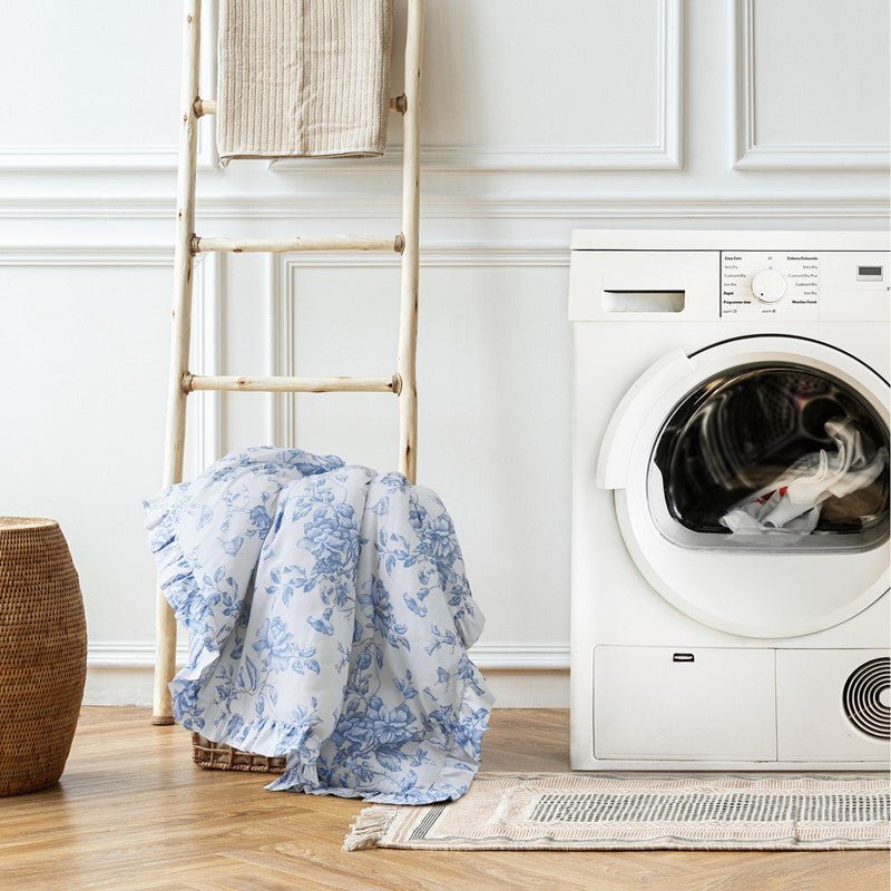 Adele Comforter Set with Decorative Pillows - Coastal Floral Comforter Set - Blue - Quahog Bay Bedding