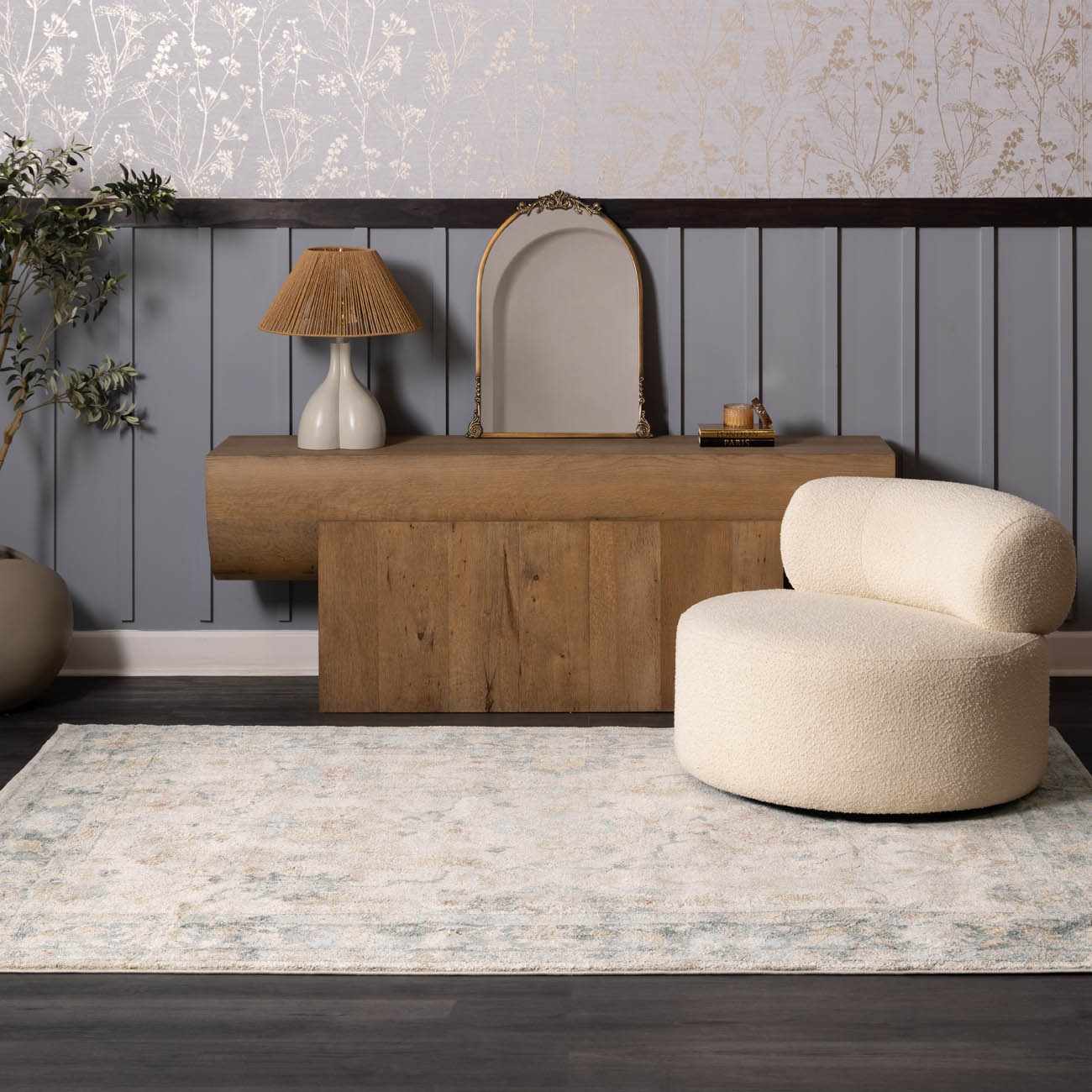 Ahmaud Beige & Light Gray Thick Luxe Area Rug - Quahog Bay Bedding