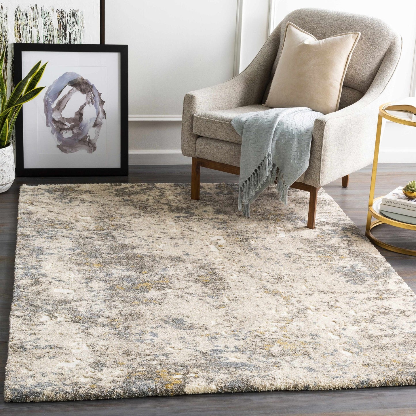 Alabaster Abstract Thick Luxe Rug - Quahog Bay Bedding