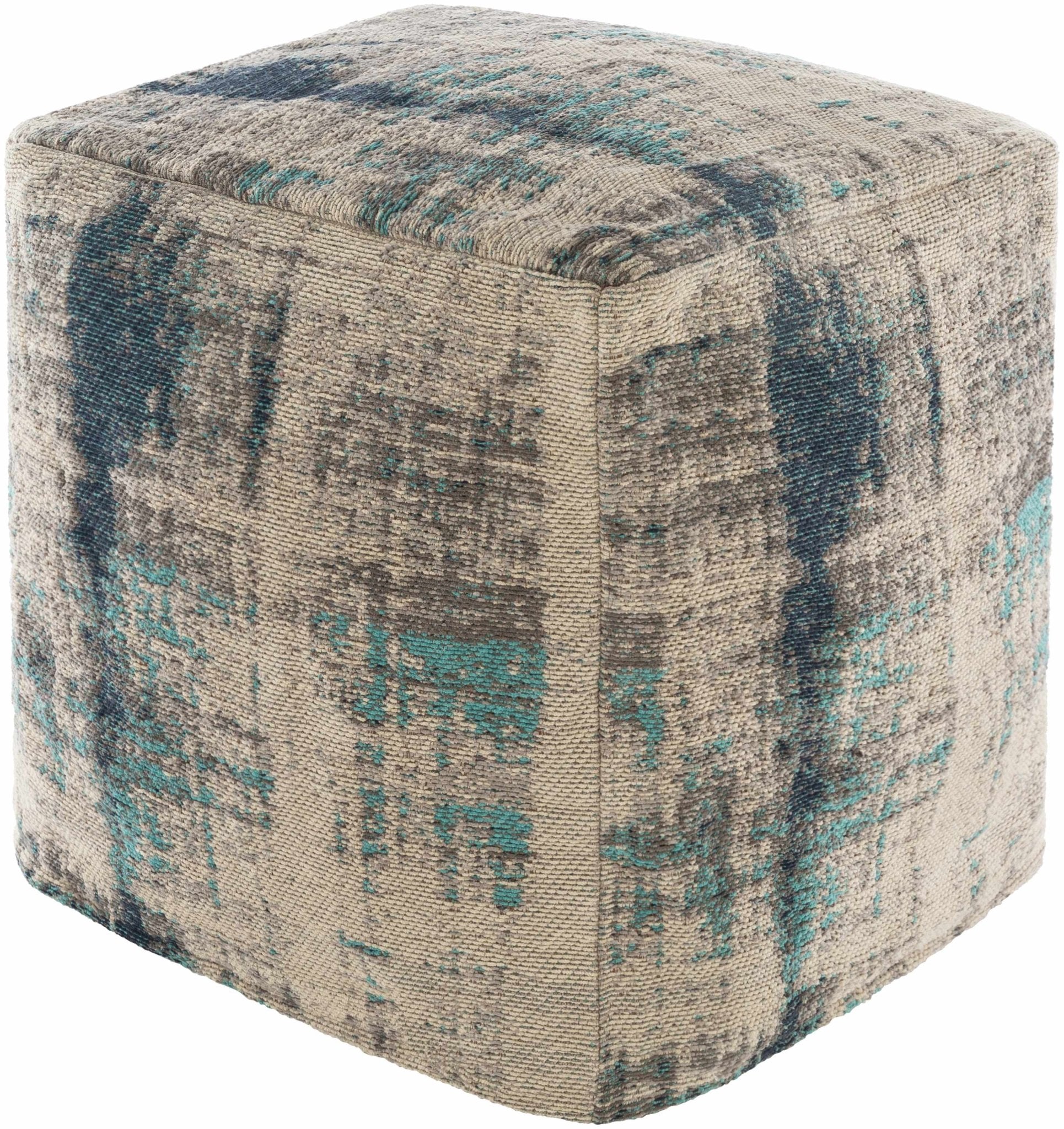 Albertville Knitted Gray Cotton Pouf - Quahog Bay Bedding