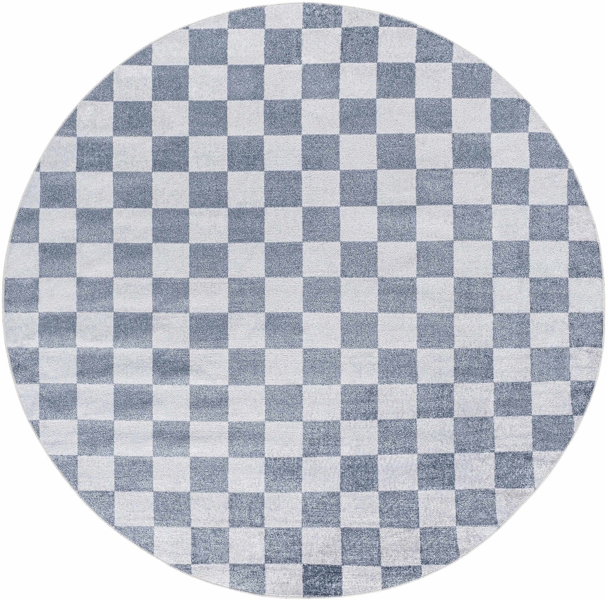 Alie Blue Gray Checkered Washable Rug - Quahog Bay Bedding