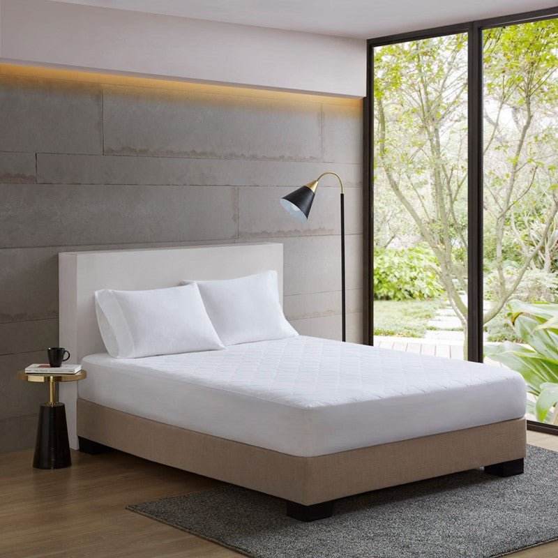 All Natural Cotton Percale Quilted Mattress Pad - Quahog Bay Bedding