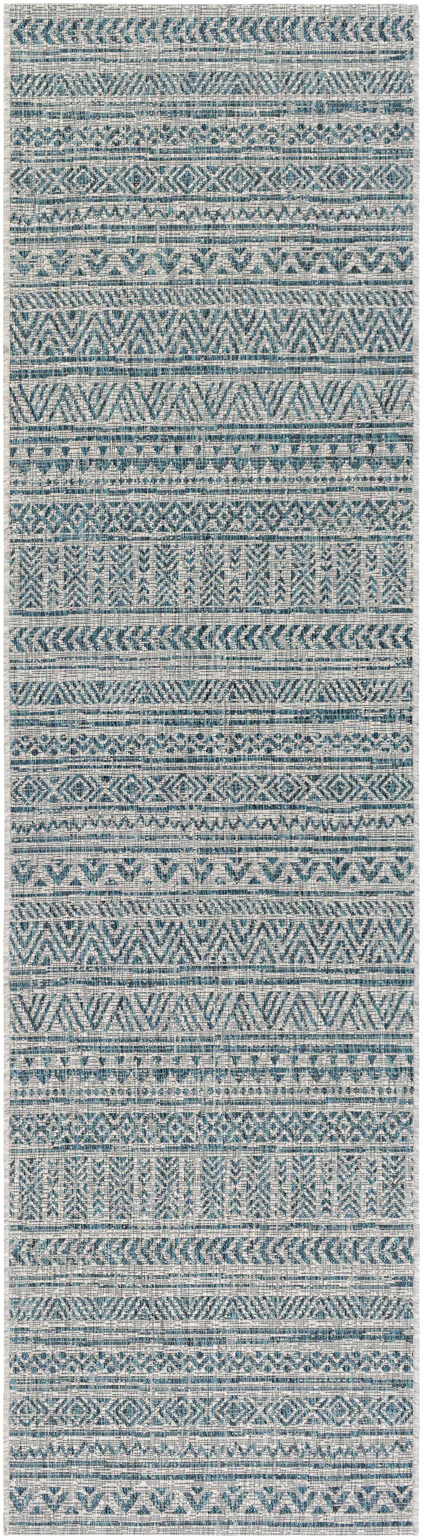 Novato Aqua All Over Pattern Performance Rug