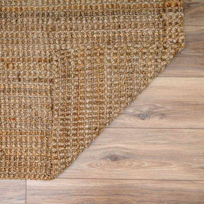 Ambel Chocolate Brown Camel Jute Area Rug - Quahog Bay Bedding