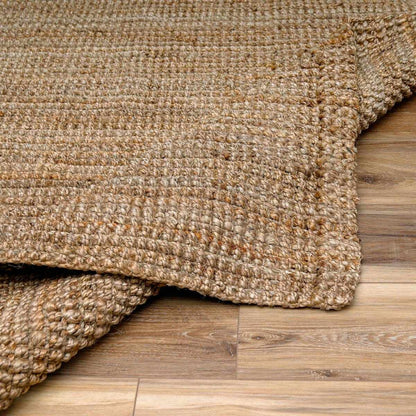 Ambel Chocolate Brown Camel Jute Area Rug - Quahog Bay Bedding