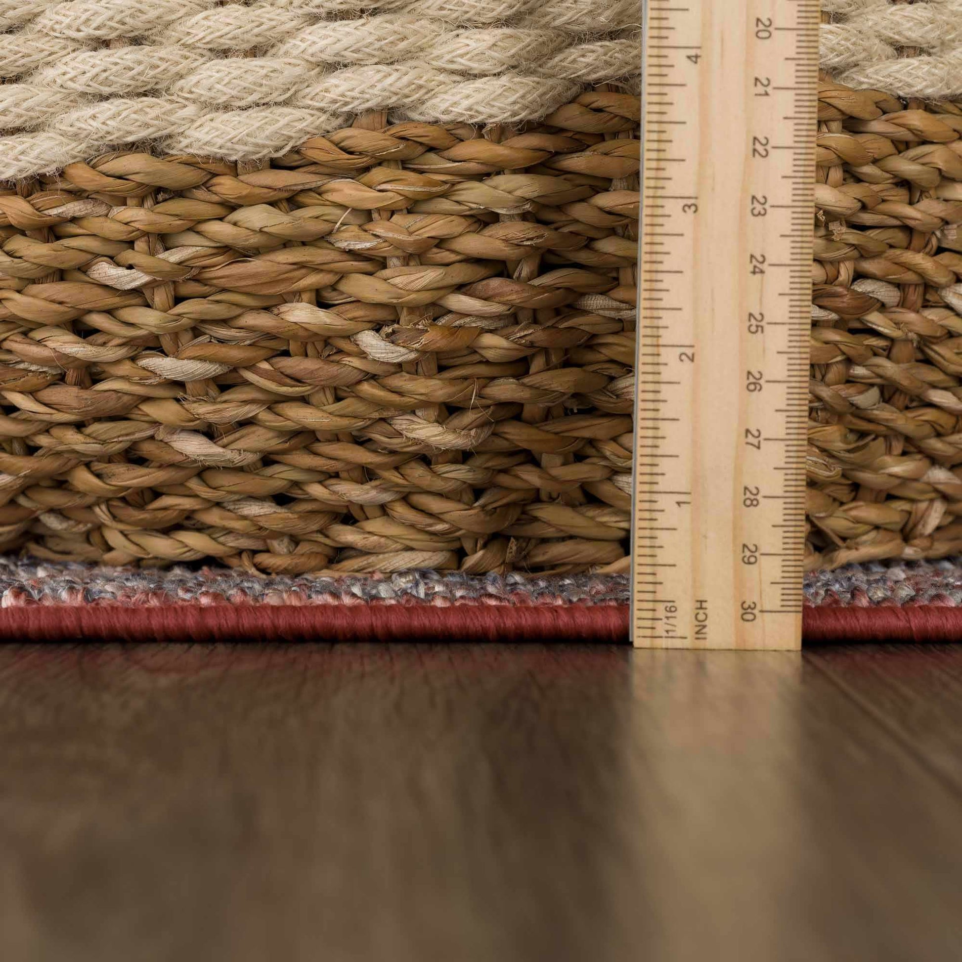 Ambre Burgundy, Blue & Beige Washable Area Rug - Quahog Bay Bedding