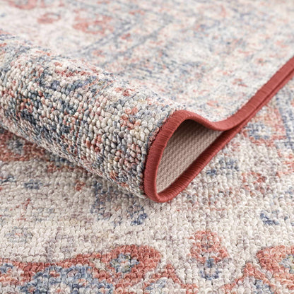Ambre Burgundy, Blue & Beige Washable Area Rug - Quahog Bay Bedding