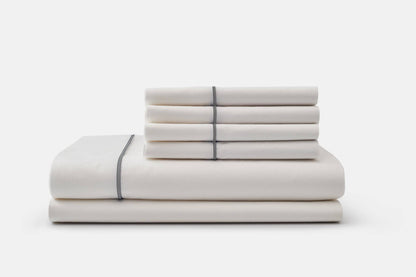 Cotton Piping Design Bed Sheet Set - Made in the USA With USA Grown Cotton