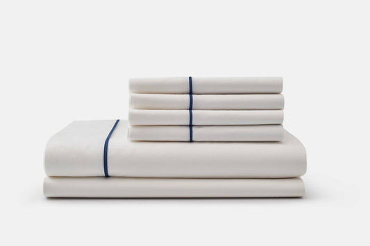 Cotton Piping Design Bed Sheet Set - Made in the USA With USA Grown Cotton