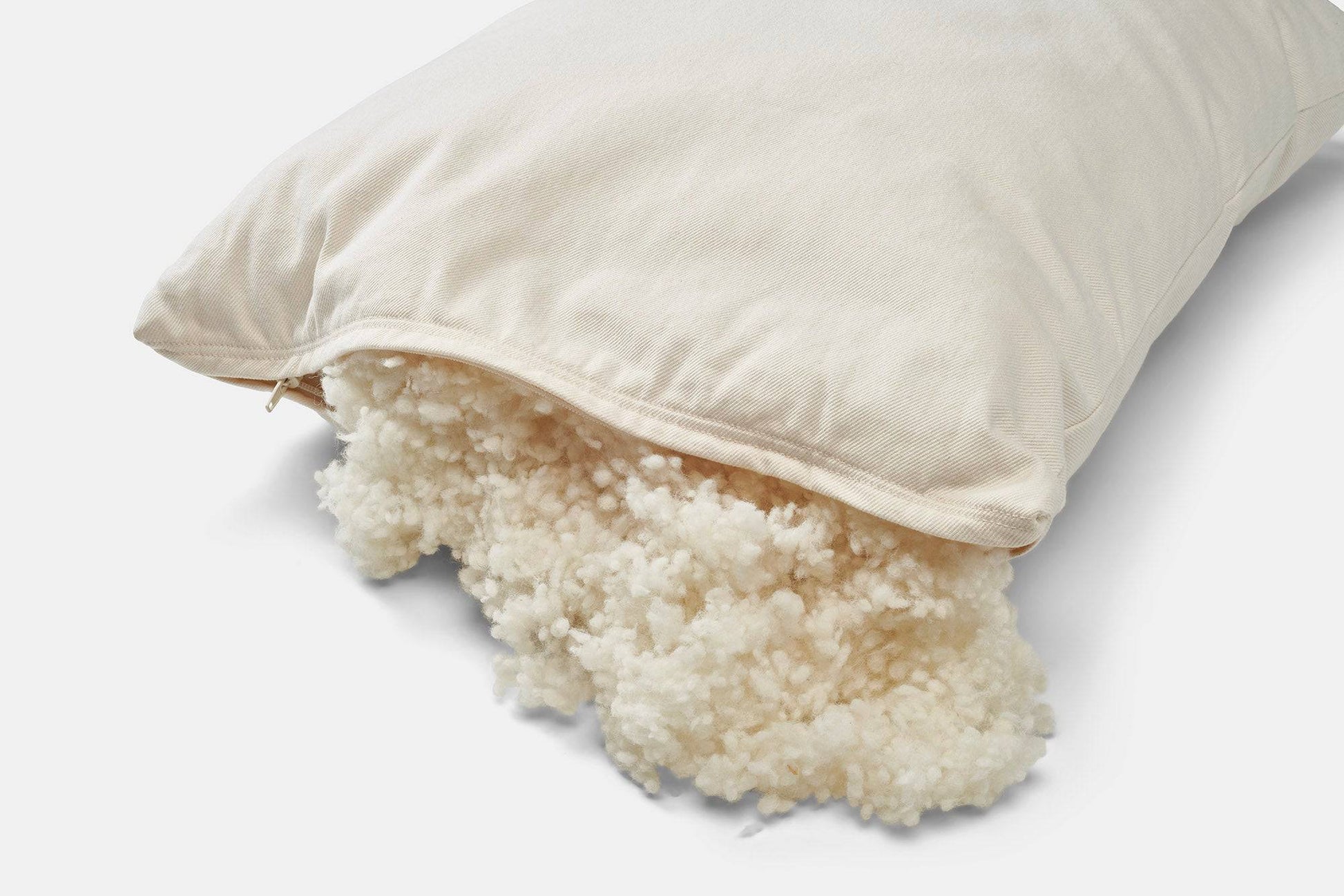 Natural Cotton Pillow With Wool Filling - Made in the USA - Quahog Bay Bedding